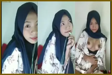 Cewek Hijab Hitam Cantik Hobi Vcs Masturbasi poster